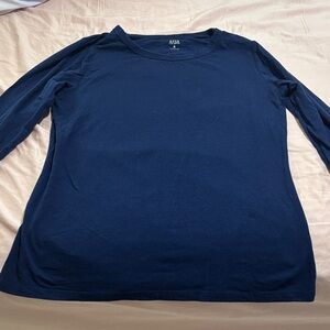 a.n.a Deep Blue Long Sleeve Top